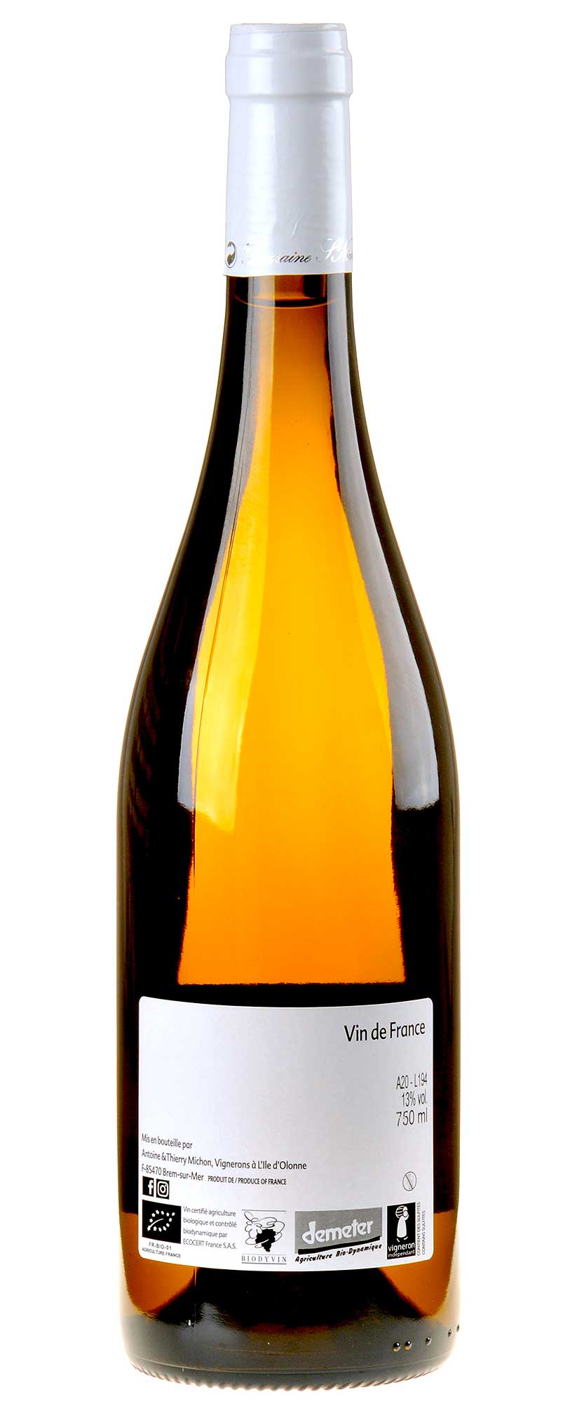 Domaine Saint Nicolas "Les Clous" Fiefs Vendéens Bio 2020 Rücketikette