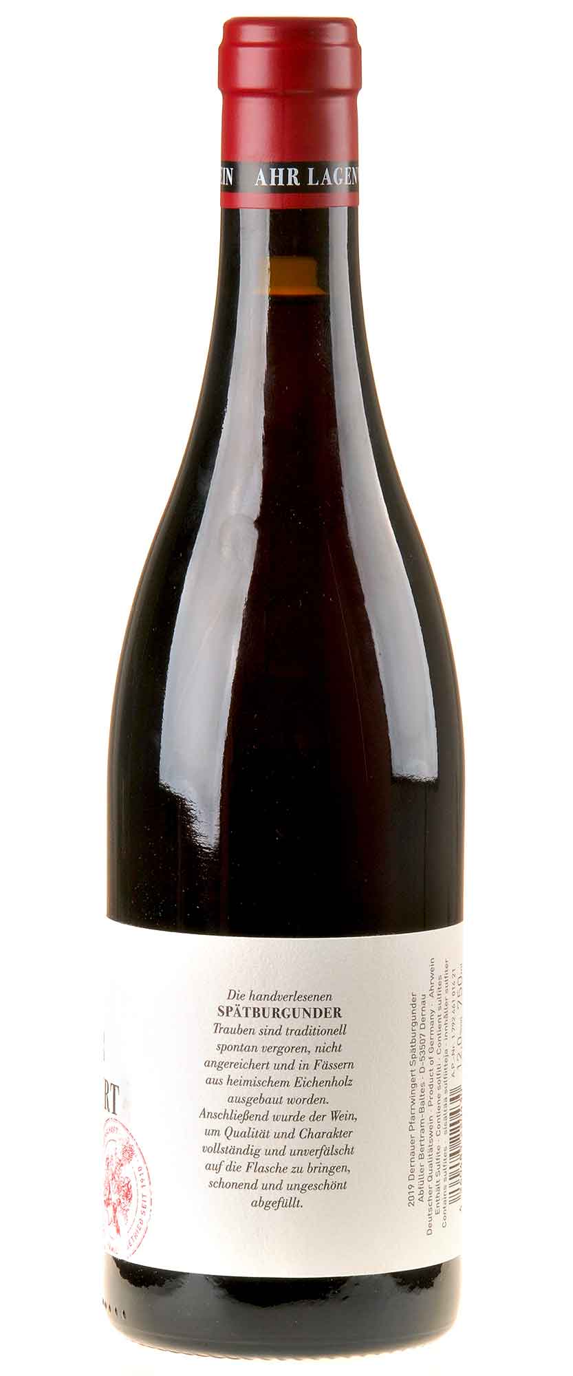 Bertram - Baltes Spätburgunder Dernauer Pfarrwingert 2019 Seitenetikett