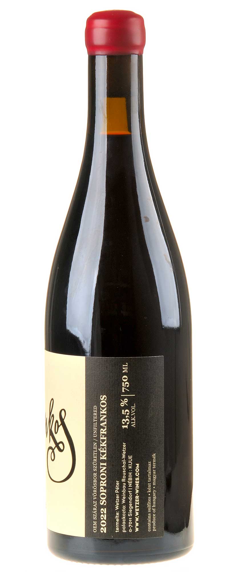 Bild Peter Wetzer Kékfrankos 2022 Rücketikett