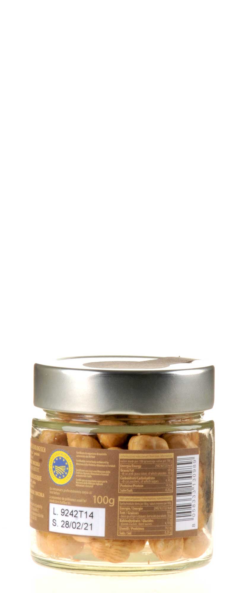 Altalanga azienda agricola Haselnüsse geröstet im Glas Bio 100g Rücketikette