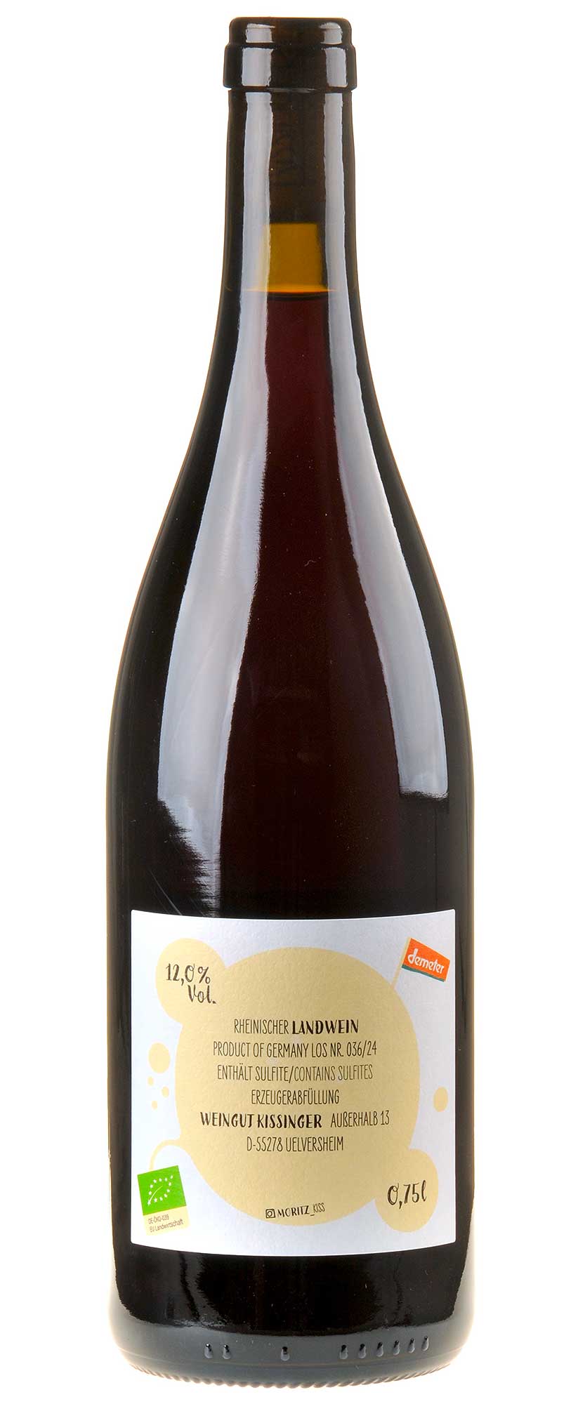 Moritz Kissinger Null Ohm rot Bio 2023 Rücketikett