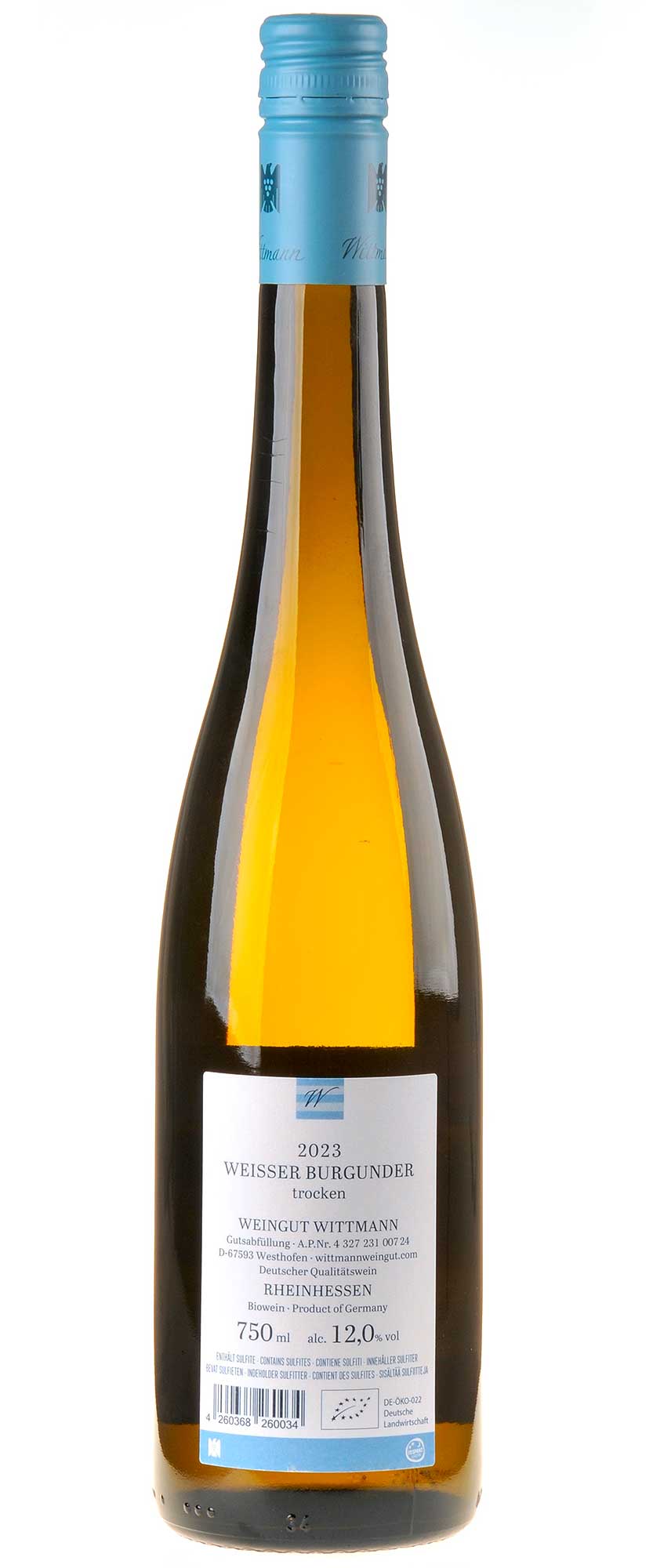 Weingut Wittmann Weißer Burgunder Bio 2023 Rücketikett