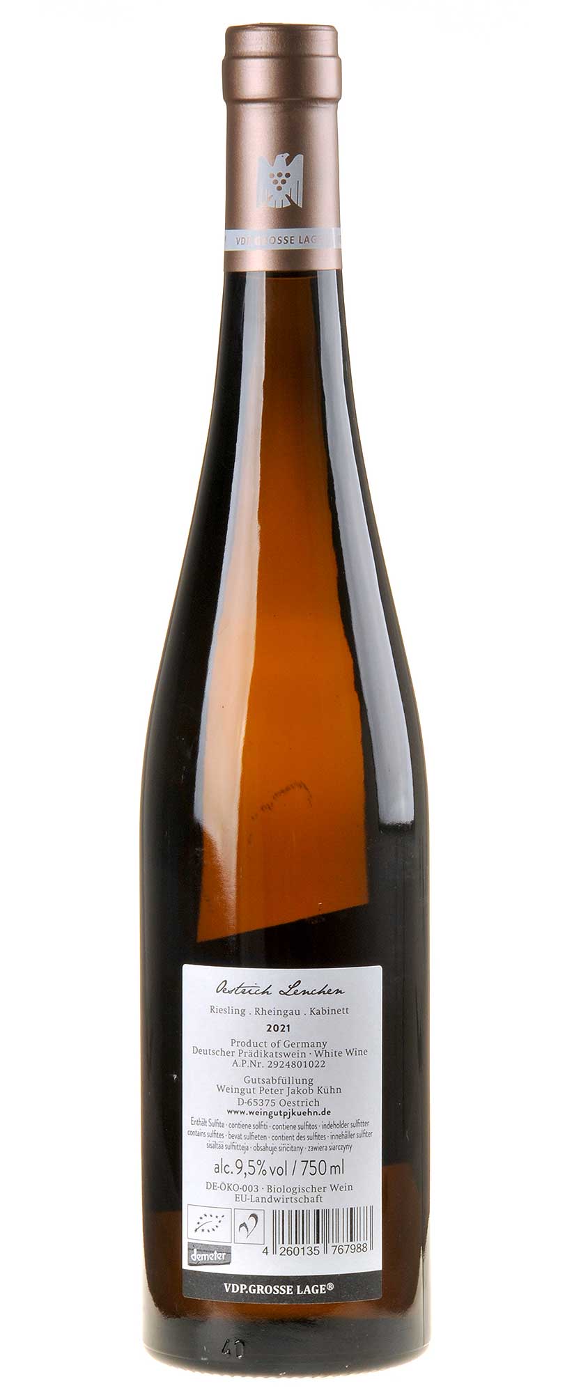 Peter Jakob Kühn Riesling Lenchen Kabinett Bio 2021 Rücketikett