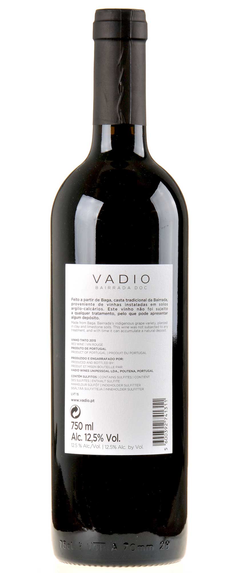 Vadio Vinho Tinto "VADIO" 2015 Rücketikette