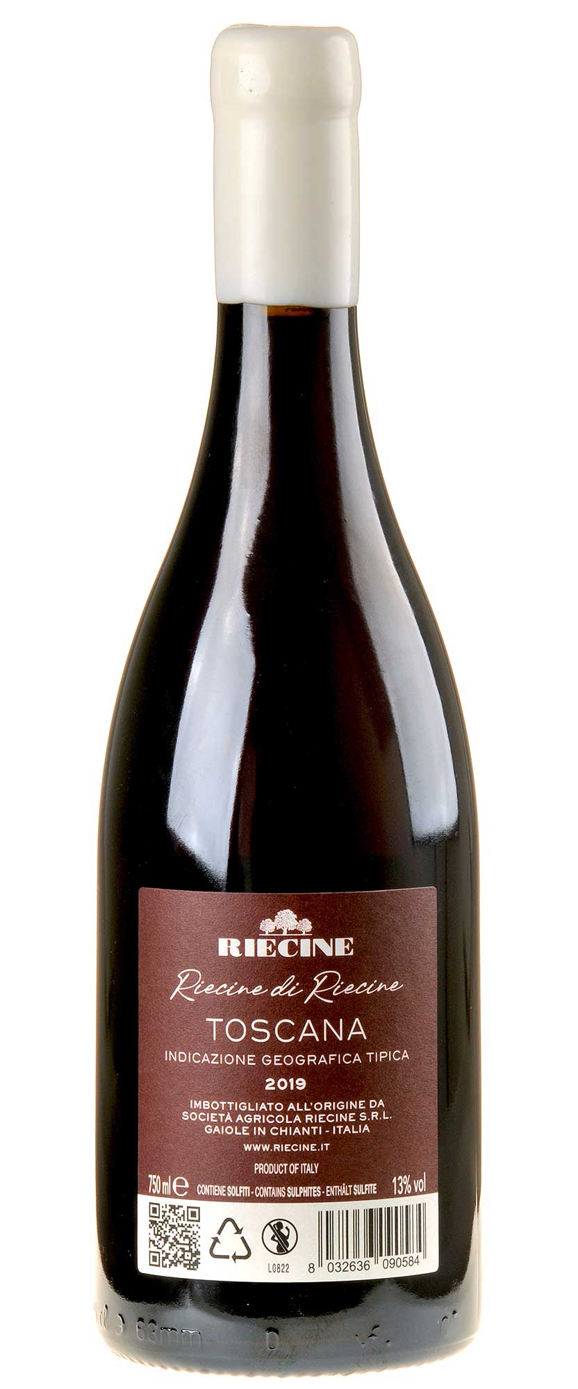 Riecine Riecine di Riecine Rosso Toscana 2019 Rücketikett