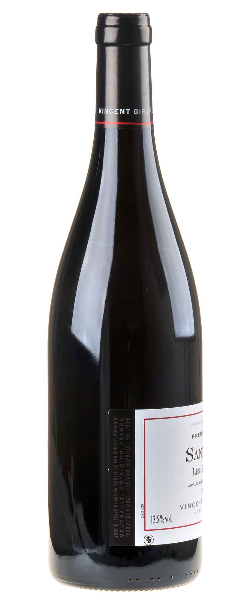 Vincent Girardin Santenay 1er Cru Les Gravières 2020 Rücketikett