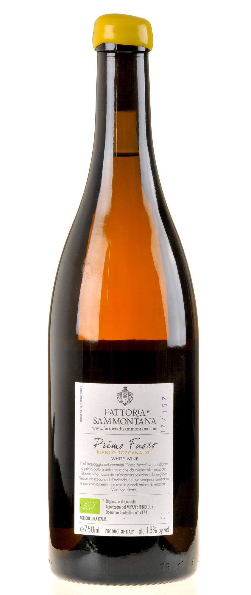 Fattoria di Sammontana Primo Fuoco Bianco Toscana Anfora 2018 Rücketikette