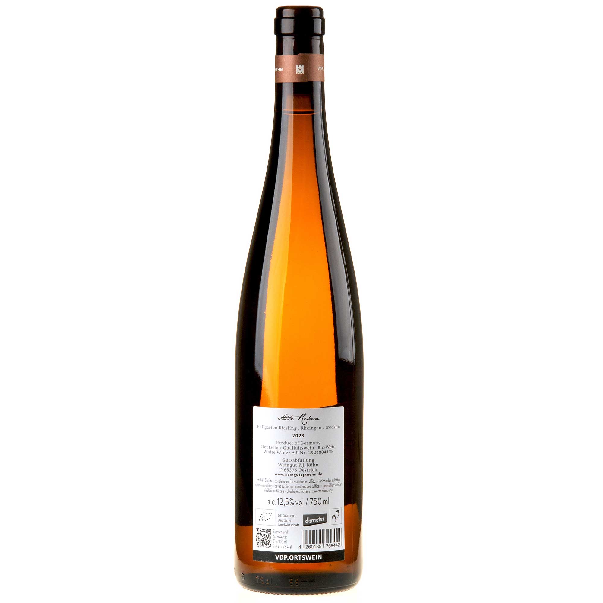Peter Jakob Kühn Riesling Hallgarten Alte Reben Bio 2023 Ruecketikett