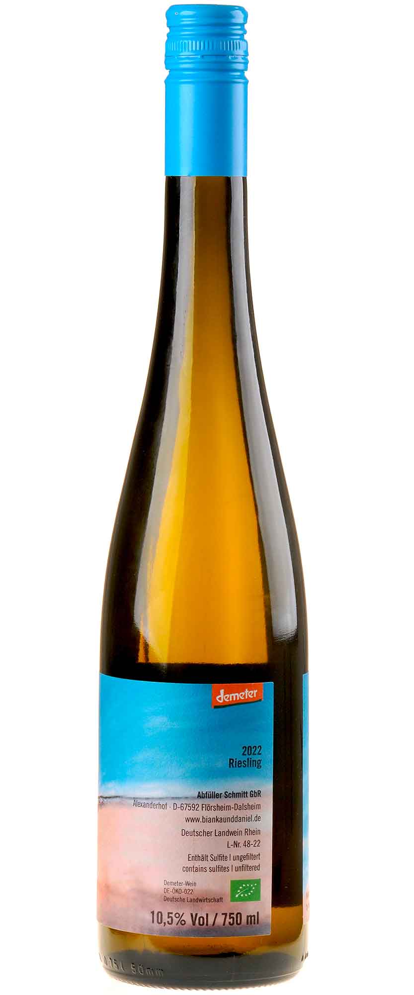 Weingut Bianka und Daniel Schmitt Riesling Natur Bio 2022 Rücketikett