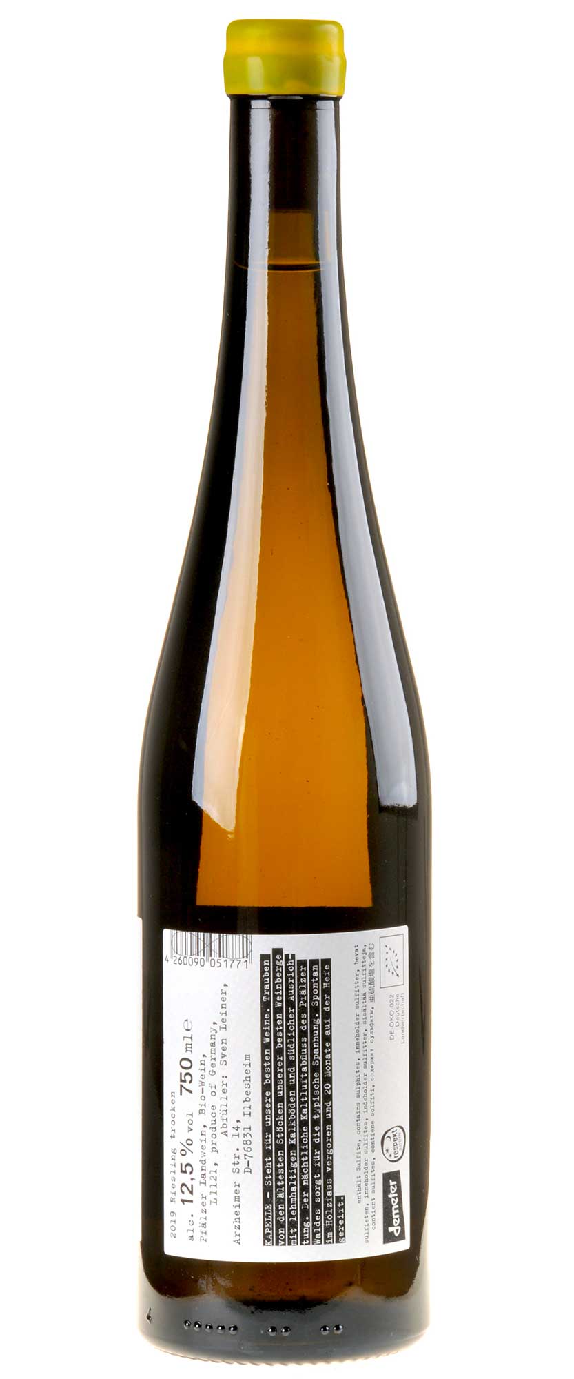 Weingut Leiner Riesling Kapelle 2019 Rücketikett