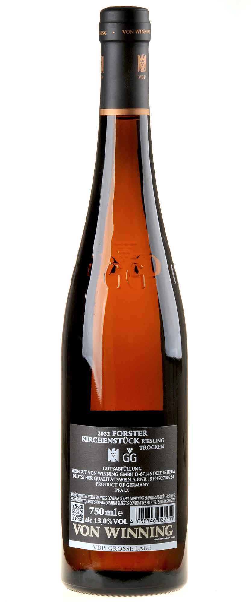Von Winning Riesling Kirchenstück Großes Gewächs 2022 Rücketikett