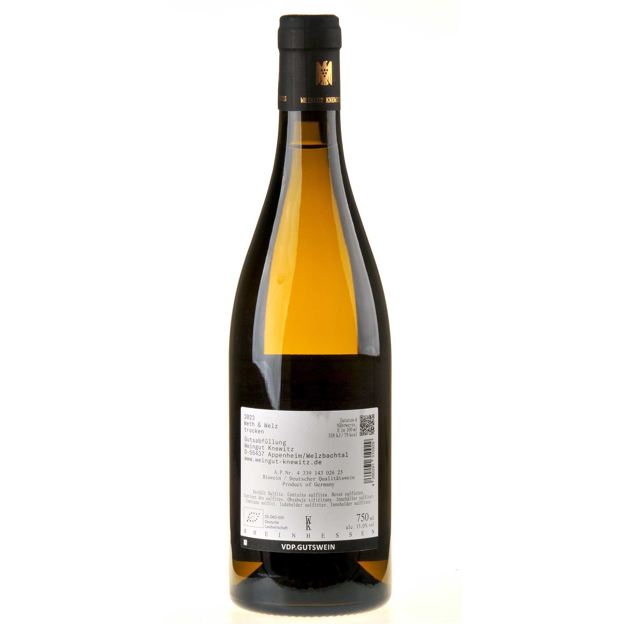 Weingut Knewitz Weth & Welz Weißburgunder & Chardonnay 2023 Ruecketikett