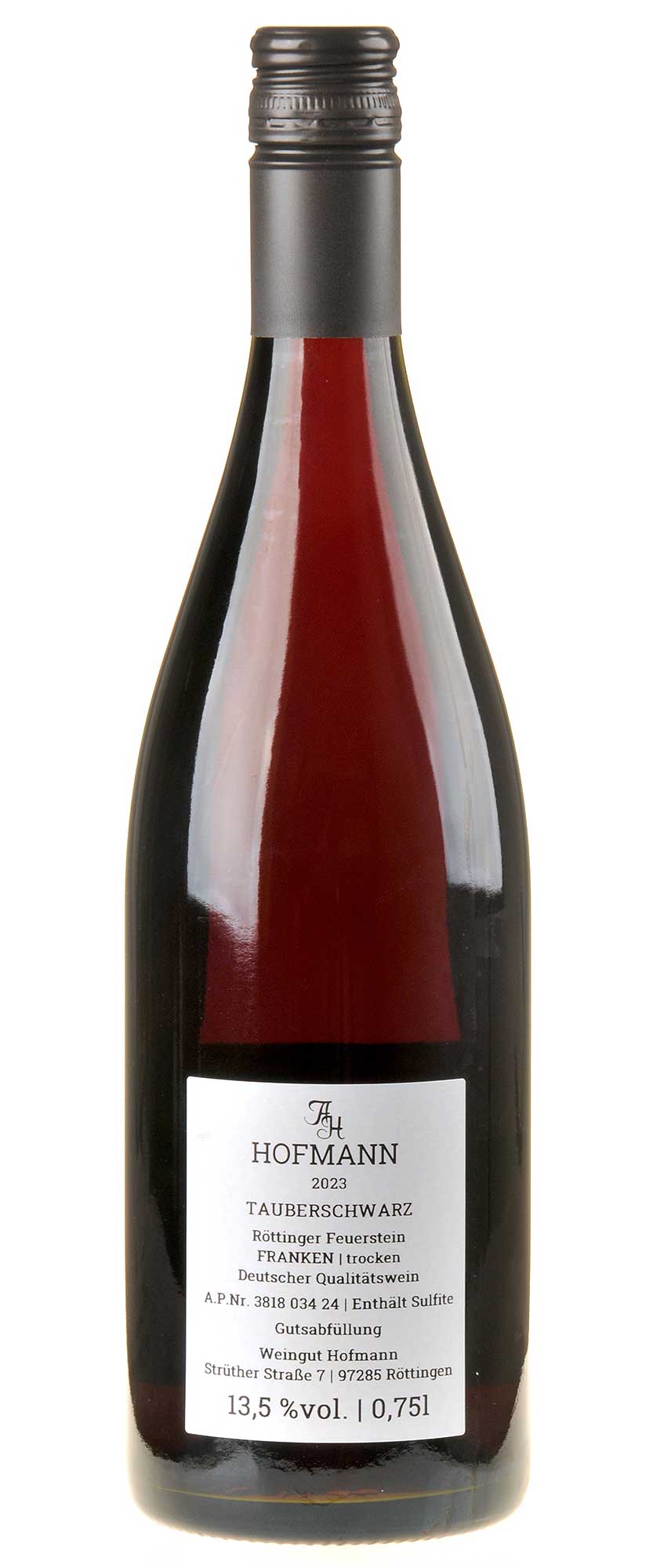 Weingut Familie Hofmann Tauberschwarz 2023 Rücketikett