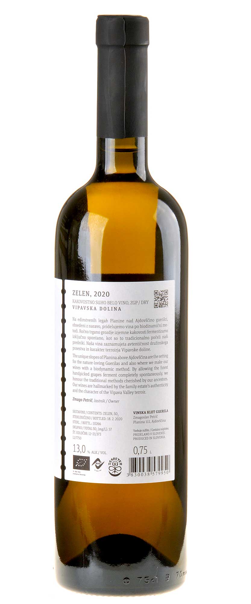 Guerila Zelen Bio 2020 Rücketikett