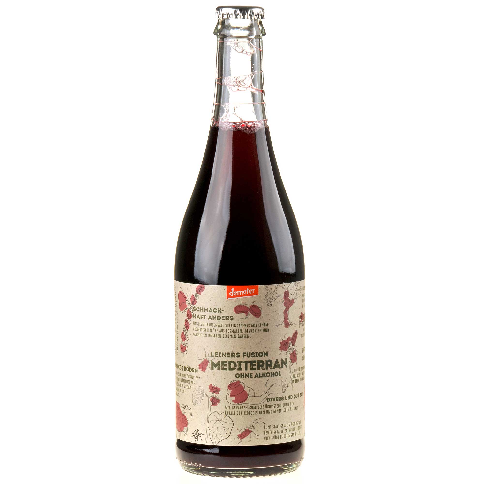 Weingut Leiner Fusion rot Mediterran alkoholfrei BIo