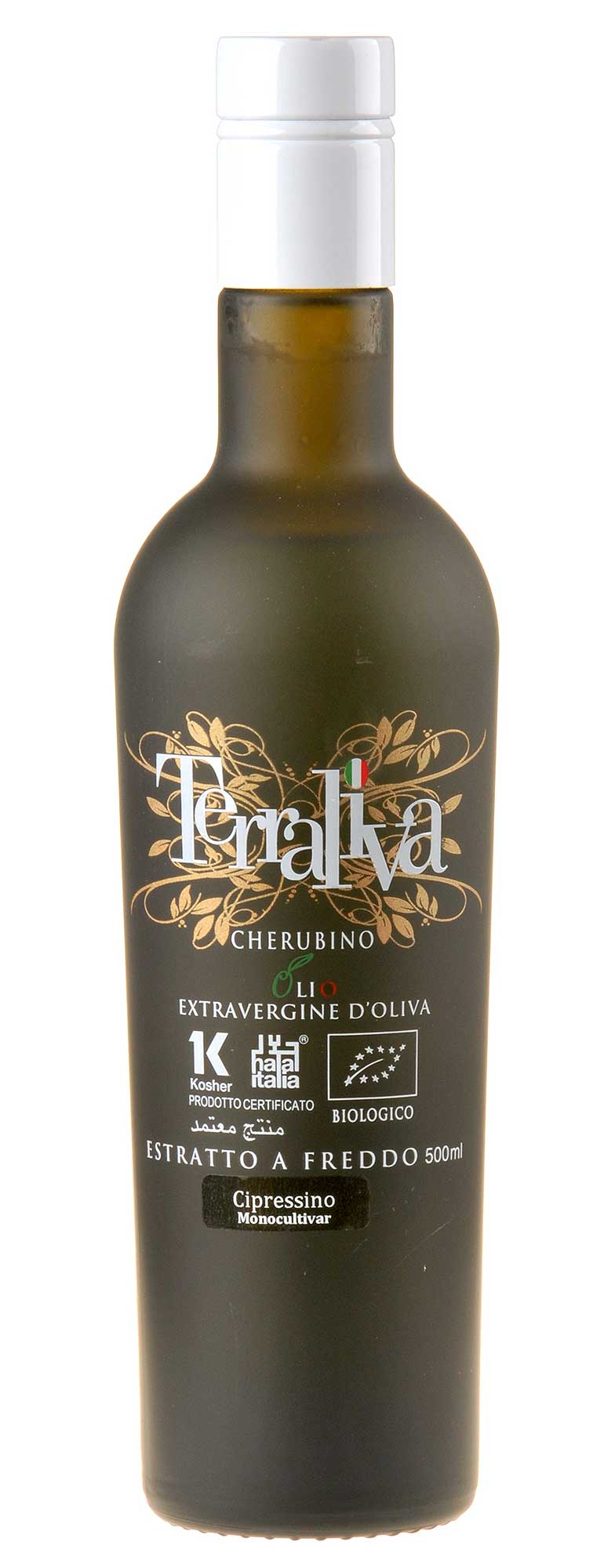 Terraliva Weiße Kapsel Cherubino Cipressino Olivenöl Extra Vergine bio 2024/2025 500ml