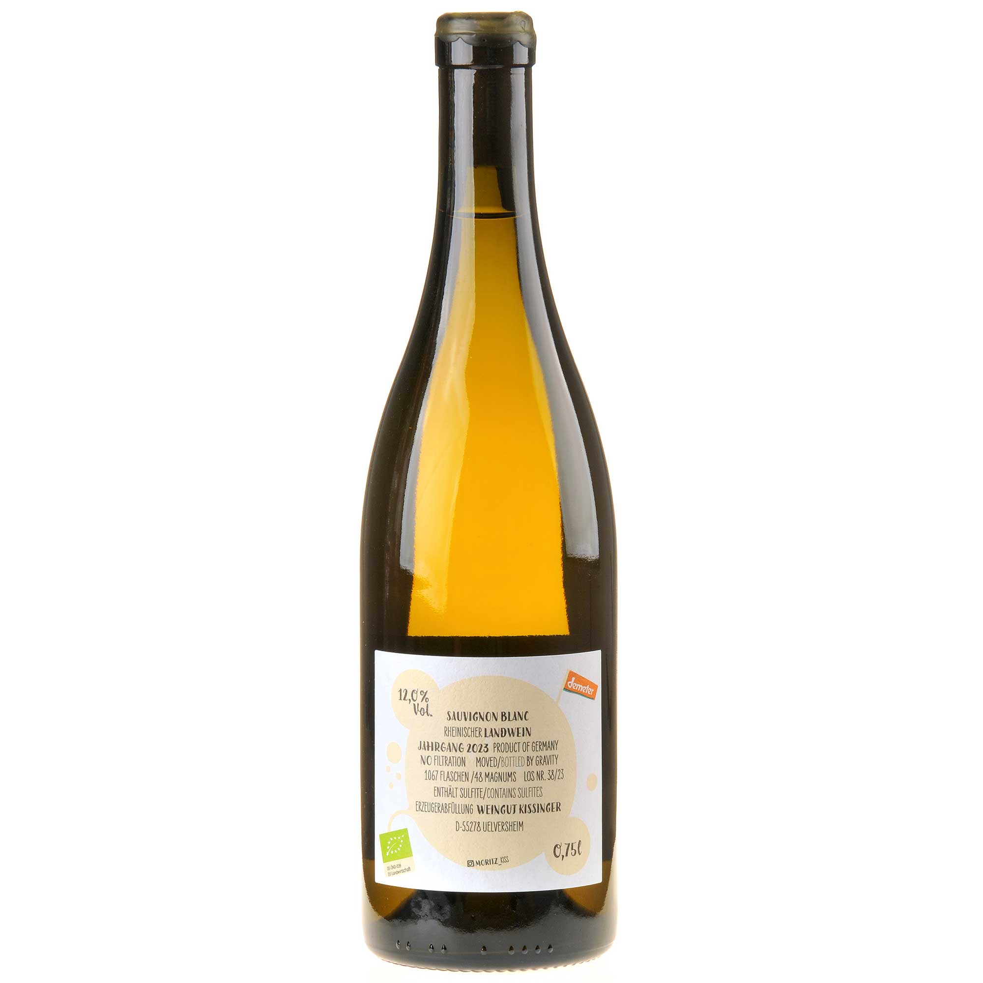 Moritz Kissinger Sauvignon Blanc Bio 2023 Rücketikett