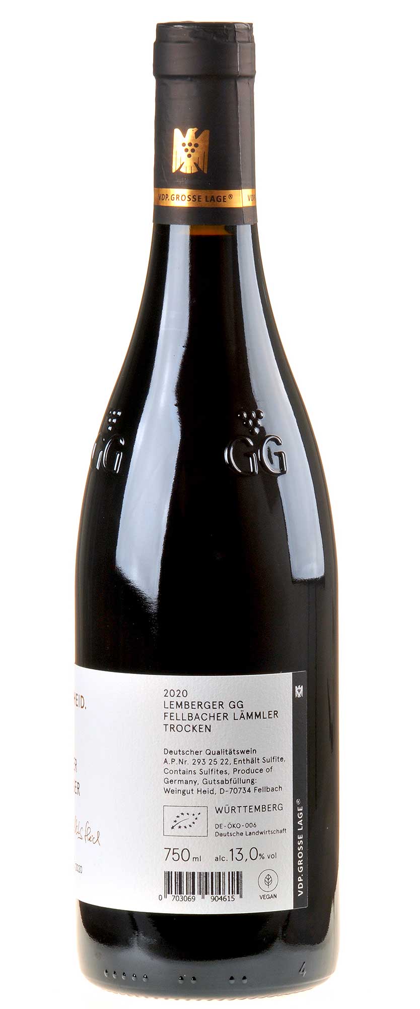 Weingut Heid Lemberger Lämmler Großes Gewächs Bio 2020 Rücketikett