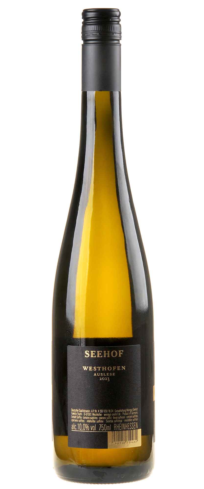 Bild Weingut Seehof Westhofen Auslese Fass 9 2023 Rücketikett