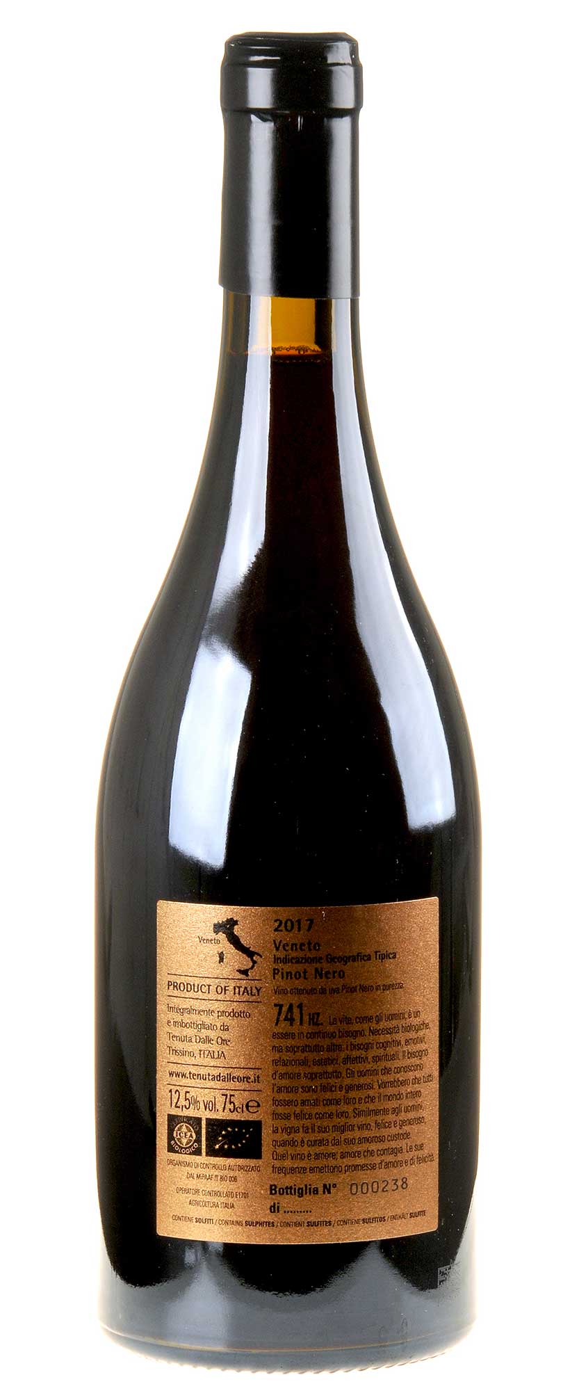 Dalle Ore Pinot Nero 741Hz Bio 2017 Rücketikette